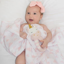 Load image into Gallery viewer, KENZIE THE UNICORN RATTLE &amp; MUSLIN GIFT SET