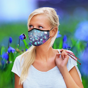 ADULT REUSABLE FABRIC FACE MASK - WITH NOSE WIRE, FILTER POCKET AND TWO 2.5 FILTERS- BUTTERFLY MAGIC