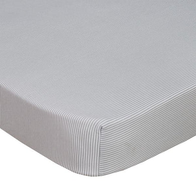 JERSEY COT FITTED SHEET - GREY STRIPE