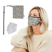 Load image into Gallery viewer, PREMIUM FACE MASK SET - 3 LAYER 100% COTTON REUSABLE FACE MASK - LEOPARD LOVE