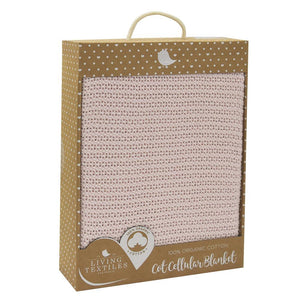 ORGANIC COT CELLULAR BLANKET - ROSE QUARTZ
