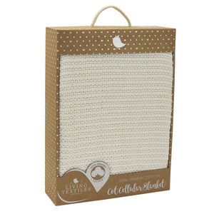 ORGANIC COT CELLULAR BLANKET - WHITE