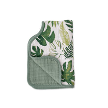 Load image into Gallery viewer, Little Unicorn Muslin Burp Cloth - Tropical Leaf