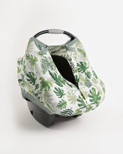 Load image into Gallery viewer, Muslin Car Seat Capsule Canopy Cover V2 - Tropical Leaf