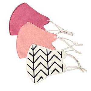 Queen of the Foxes - ADULT PACK OF 3 FACE MASKS PRETTY IN PINK - CHEVRON, BLUSH AND WATERMELON