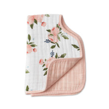 Load image into Gallery viewer, Little Unicorn Muslin Burp Cloth - Watercolour Roses
