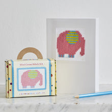 Load image into Gallery viewer, Mini elephant cross stitch kit