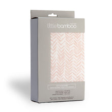Load image into Gallery viewer, Little Bamboo Jersey Fitted Sheet Cot - Herringbone Dusty Pink