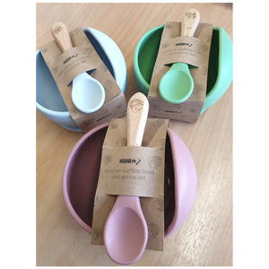 Moana Road Silicone Suction Bowl & Spoon - GREEN