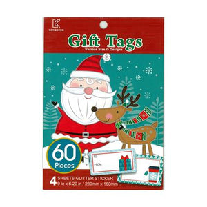Xmas Stickers Book Gift Tag 60pc
